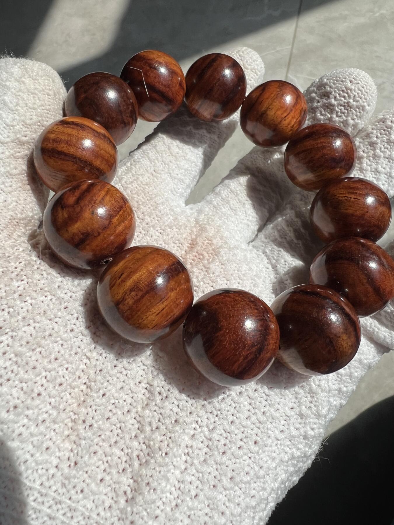 零元拍：虎皮纹海南黄花梨手串2.0