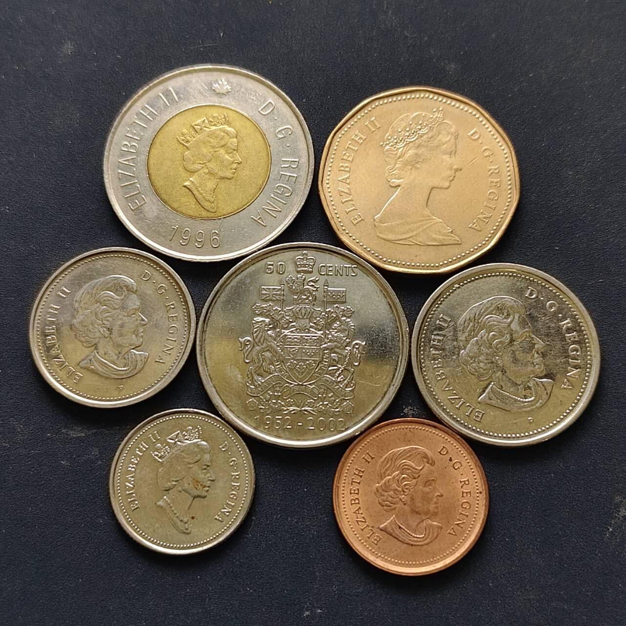 【全场包邮】纯粹捡漏拍512场 加拿大1987-2004年7枚套币