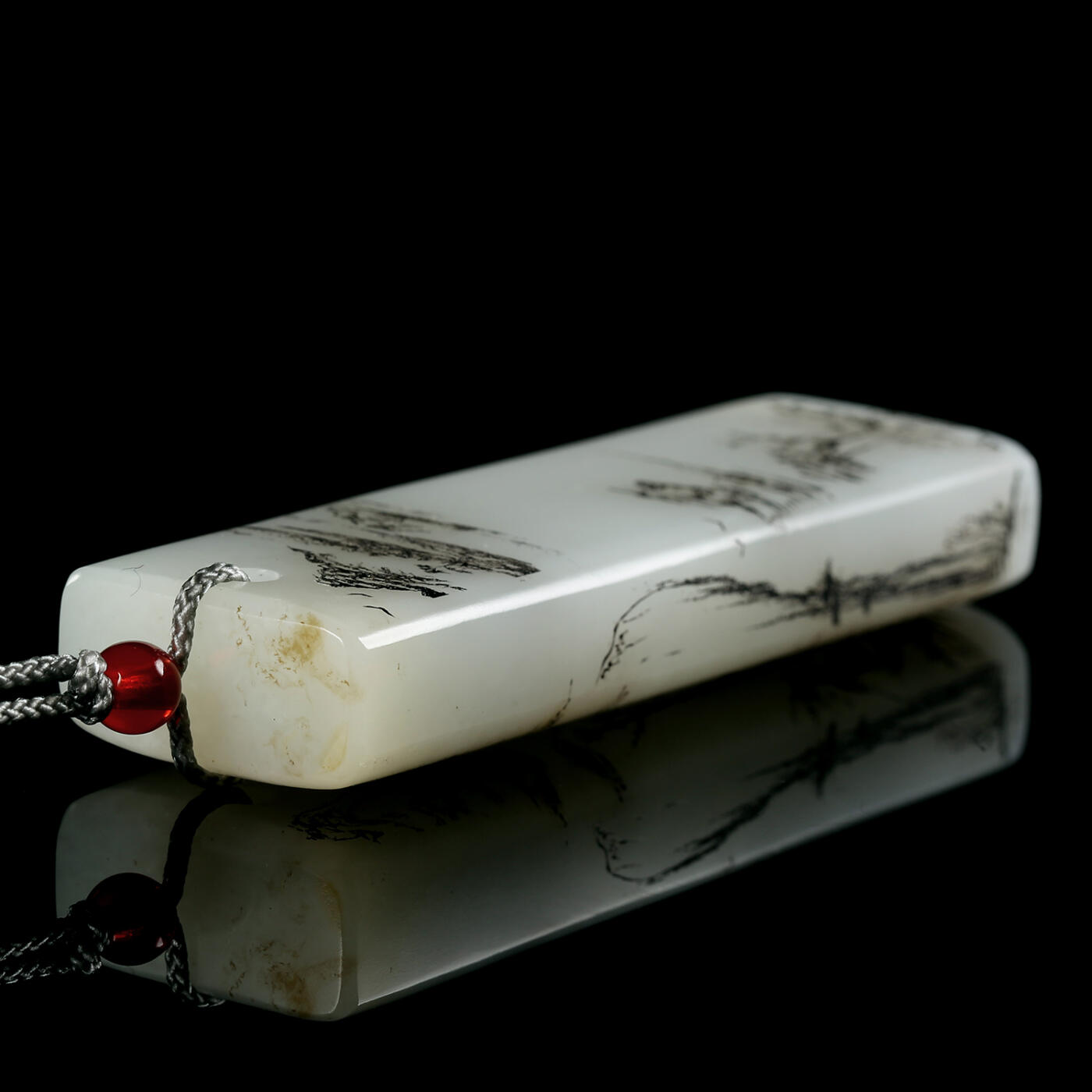 碧月说宝.君子怀瑾·当代和田玉清风专场(三) 一级白和田玉云为诗留山水牌