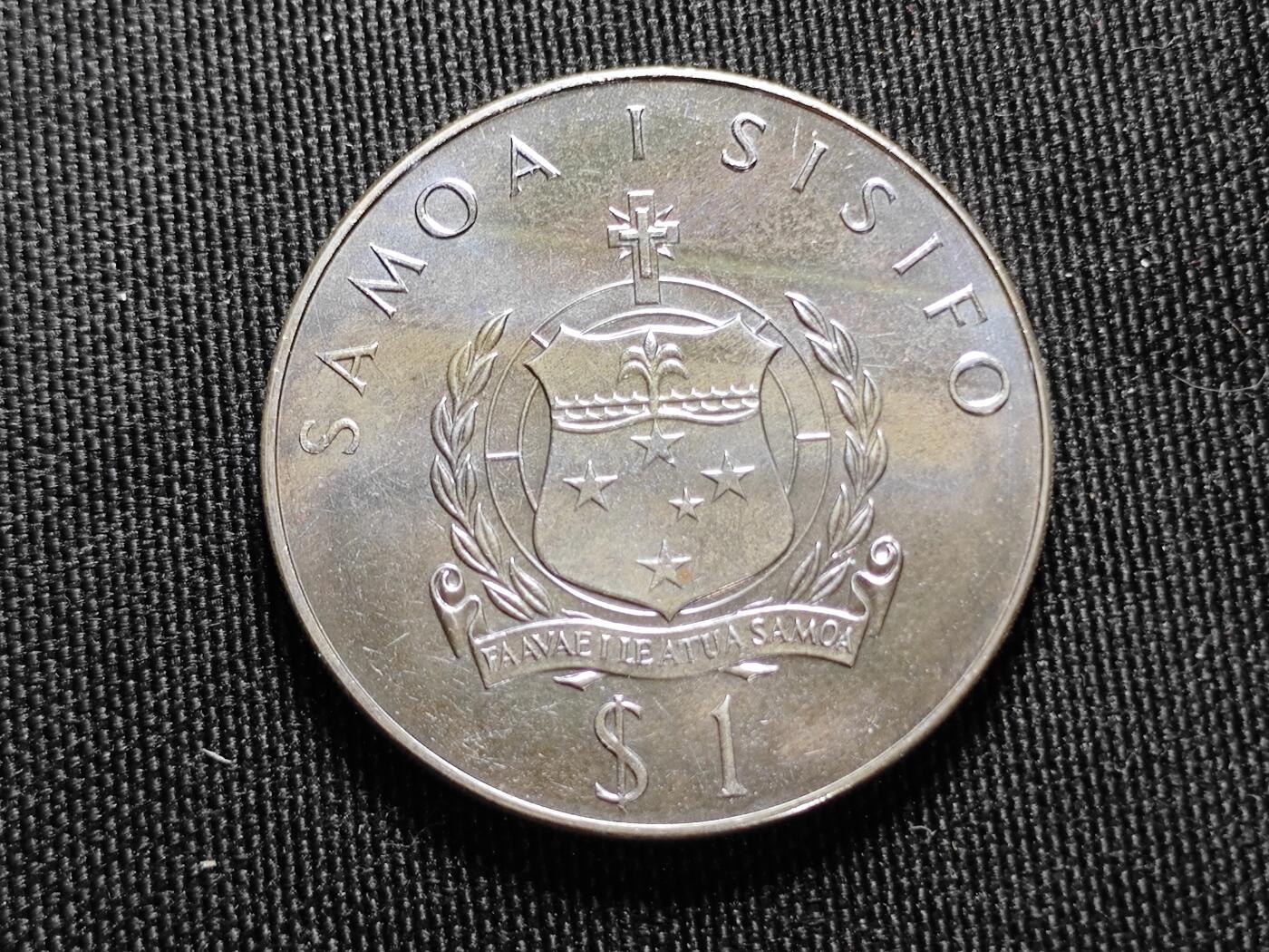 KK钱币收藏小铺   套币专场 2月预留时间 周末发货  1976萨摩亚1元纪念币 带盒