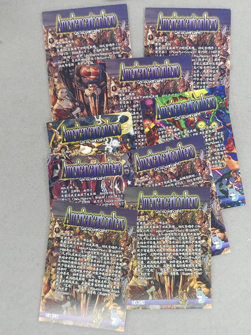 龙虎卡牌-七九场（满200元包邮，无佣金，每周六结拍，欢迎送拍） 粗闪9张 美漫英雄们