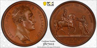 掌中浮雕-藏着的欧洲第055场 - PCGS SP64 : 1813年英军攻克潘普洛纳纪念铜章，41mm