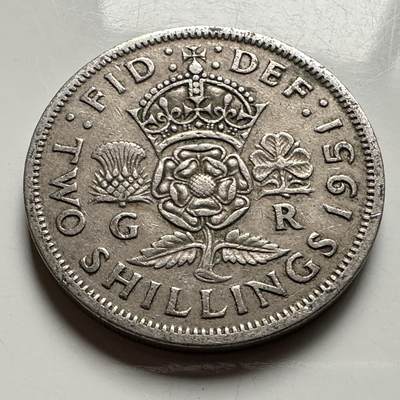 🌹外币初藏🌹🐯2026年第32场   每周二四六晚8️⃣点 接代拍 - 英国 1951年 2先令 b