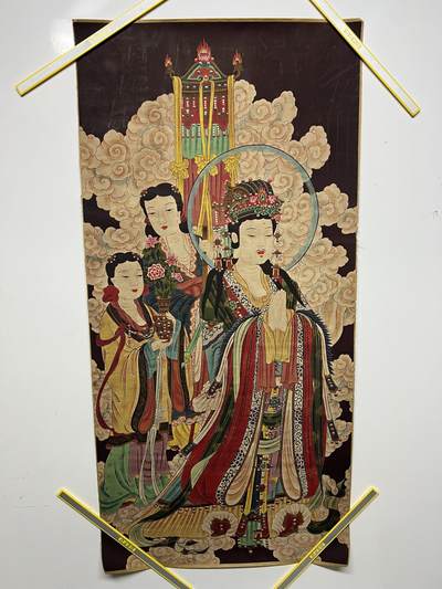 零元拍：唐卡装饰艺术复制画 （非原画）做旧工艺 名稱：王母娘娘 尺寸90✖️45 - 零元拍：唐卡装饰艺术复制画 （非原画）做旧工艺 名稱：王母娘娘 尺寸90✖️45