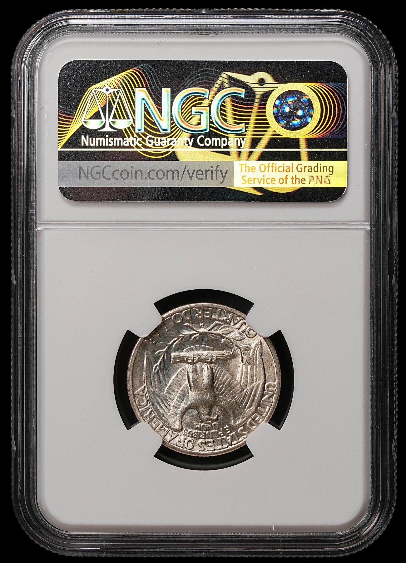 修遠堂世界钱币第108期 NGC MS65 1943年美国25美分银币，D厂铭