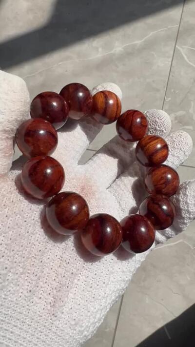 零元拍：虎皮纹海南黄花梨手串2.0