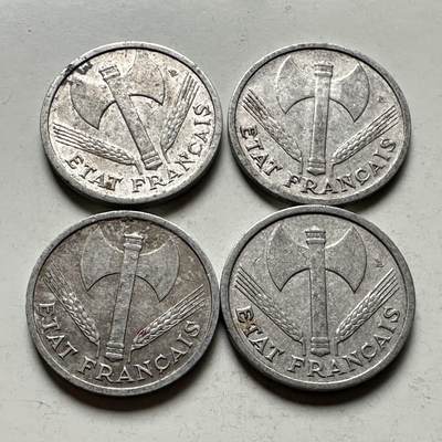 🌹外币初藏🌹🐯2026年第32场   每周二四六晚8️⃣点 接代拍 - 法国维希政府 权斧 一法郎4枚