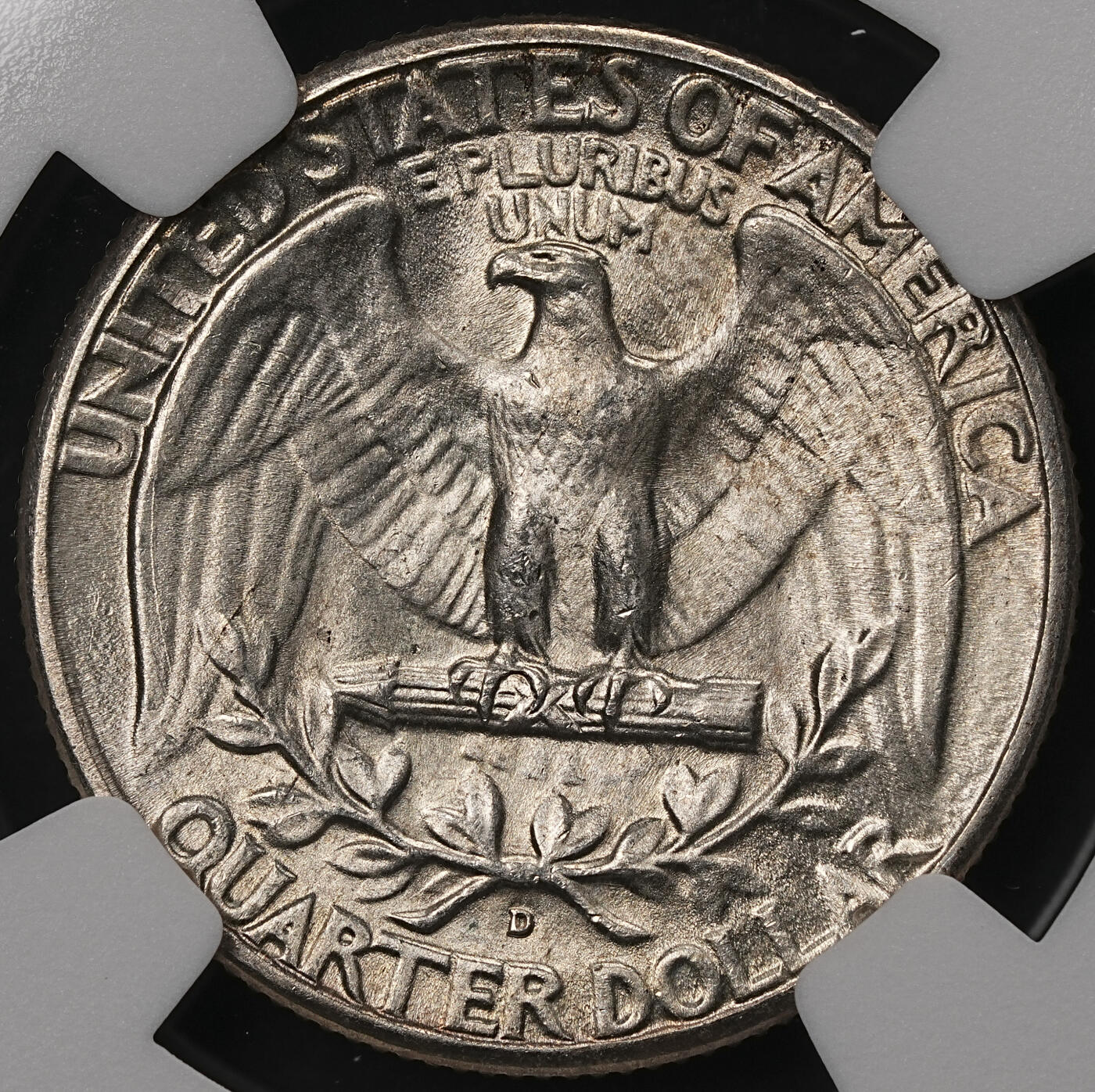 修遠堂世界钱币第108期 NGC MS65 1947年美国25美分银币，D厂铭