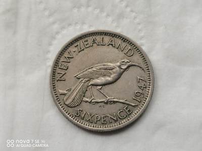 银币 - 1947年新西兰六便士银币