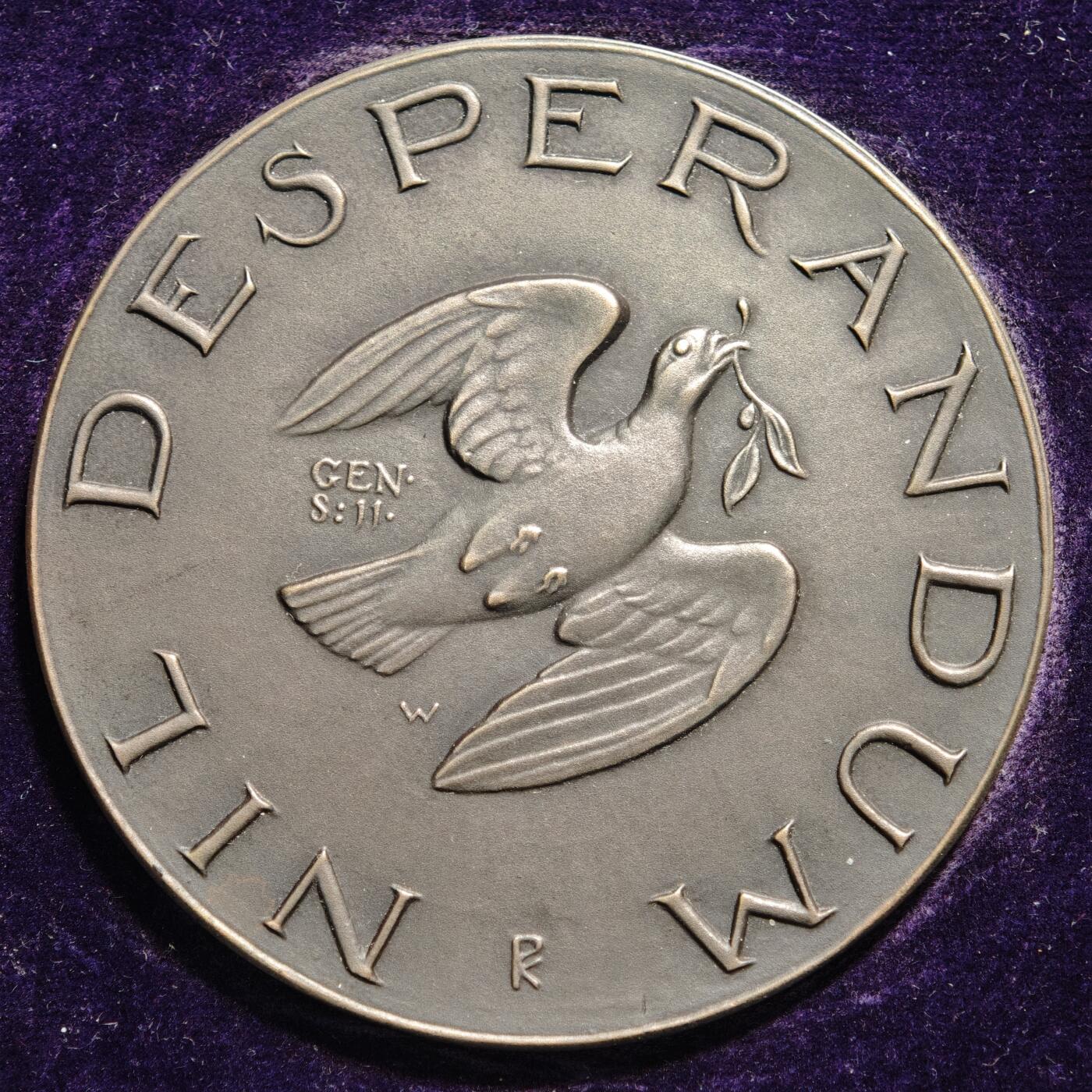 【德藏】世界币章拍卖第168期（拍品征集中~欢迎藏友联系） 1953年 荷兰北海大洪水灾后重建纪念大铜章 带盒 直径约：58.9mm；重约：67.6g