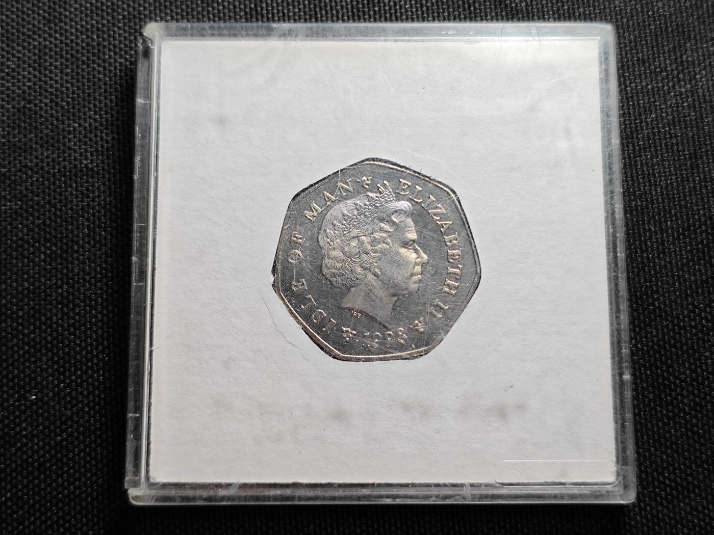 KK钱币收藏小铺   套币专场 2月预留时间 周末发货 1998 马恩岛50便士纪念币 摩托车比赛