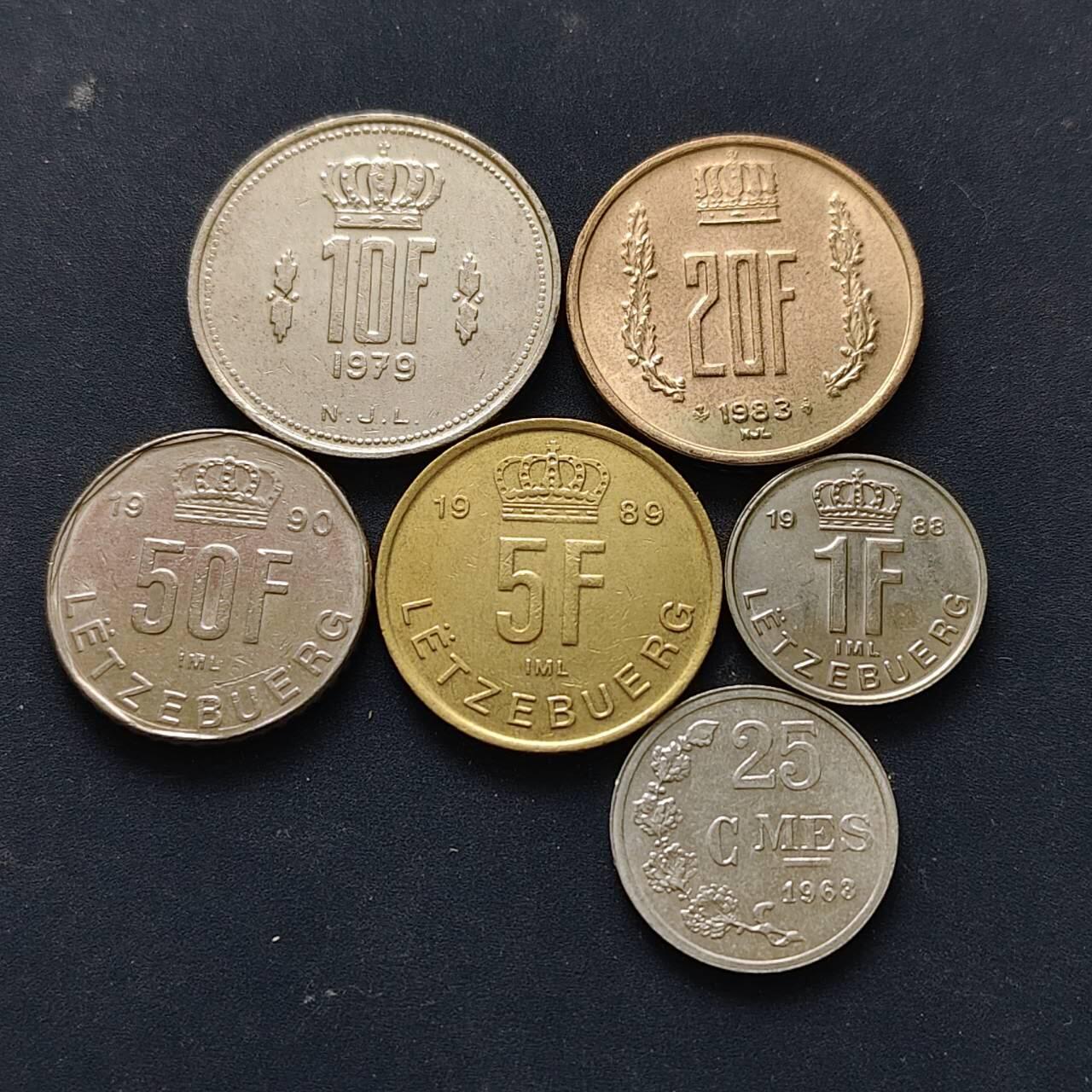 【全场包邮】纯粹捡漏拍512场 卢森堡1968-1990年6枚套币