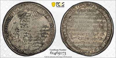 博洋堂世界钱币拍卖第165期（全场包邮） - PCGS XF 德国萨克森-科堡-哥达1670年洗礼泰勒大银币，稀少品种