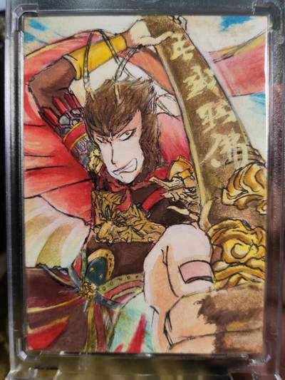 阳大大卡牌拍卖第105期（持续收拍品，周五晚上九点截拍，进群福利早知道） - 【手绘卡】熊先生 齐天大圣 手绘原稿 1/1