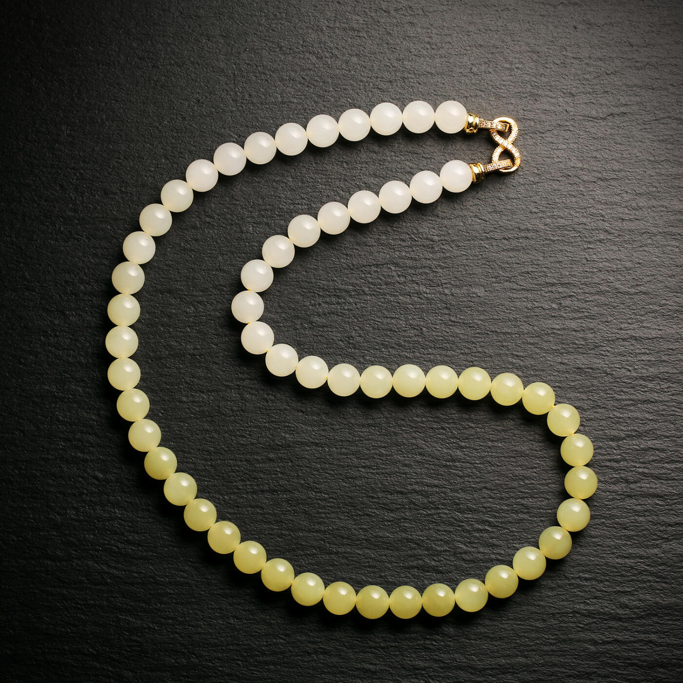 碧月说宝.君子怀瑾·当代和田玉清风专场(三) 稀缺和田玉黄玉白玉渐变色项链