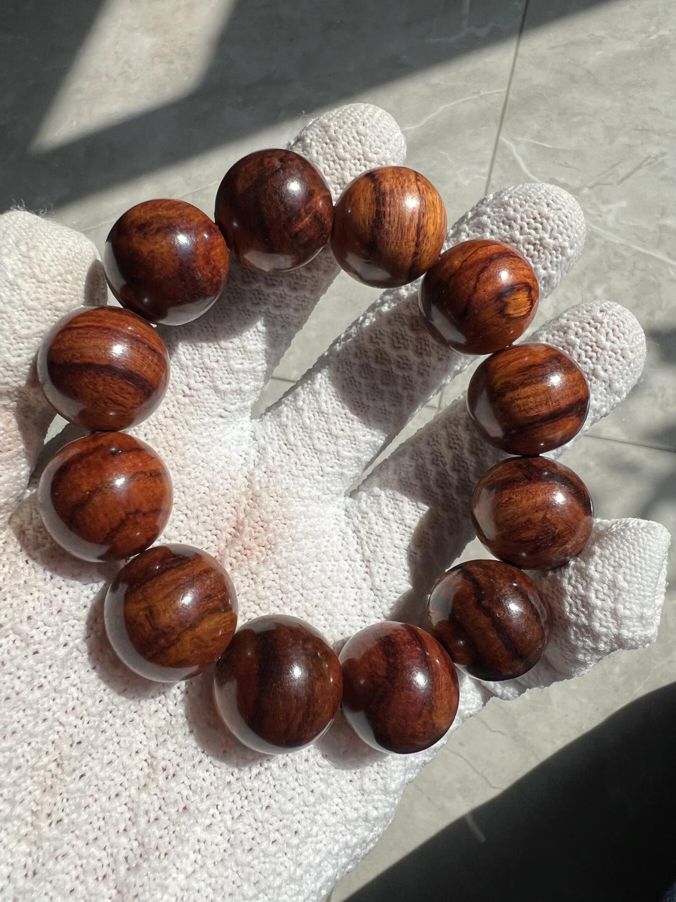 零元拍：虎皮纹海南黄花梨手串2.0