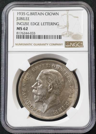 甄臻铺-世界币章拍卖（第55期），3月28日甄品场（直播拍卖）拍品征集中，送拍享返佣金等优惠多多 - NGC-MS62 1935年英国乔治五世木马剑