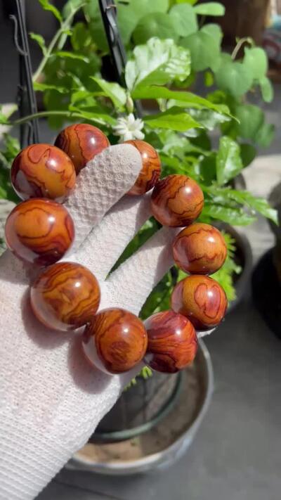 零元拍：海南黄花梨满花鬼眼荧光3.0大手持，手串