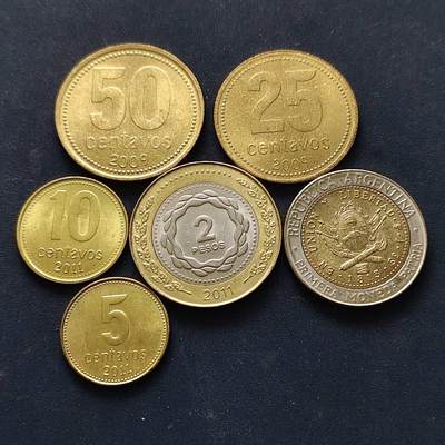 【全场包邮】纯粹捡漏拍512场 - 阿根廷2009-2013年6枚套币