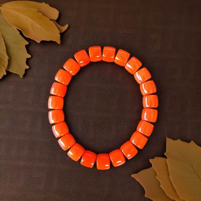 碧月说宝.君子怀瑾·当代和田玉清风专场(三) - 瓦西 满色满肉直切柿子红手串