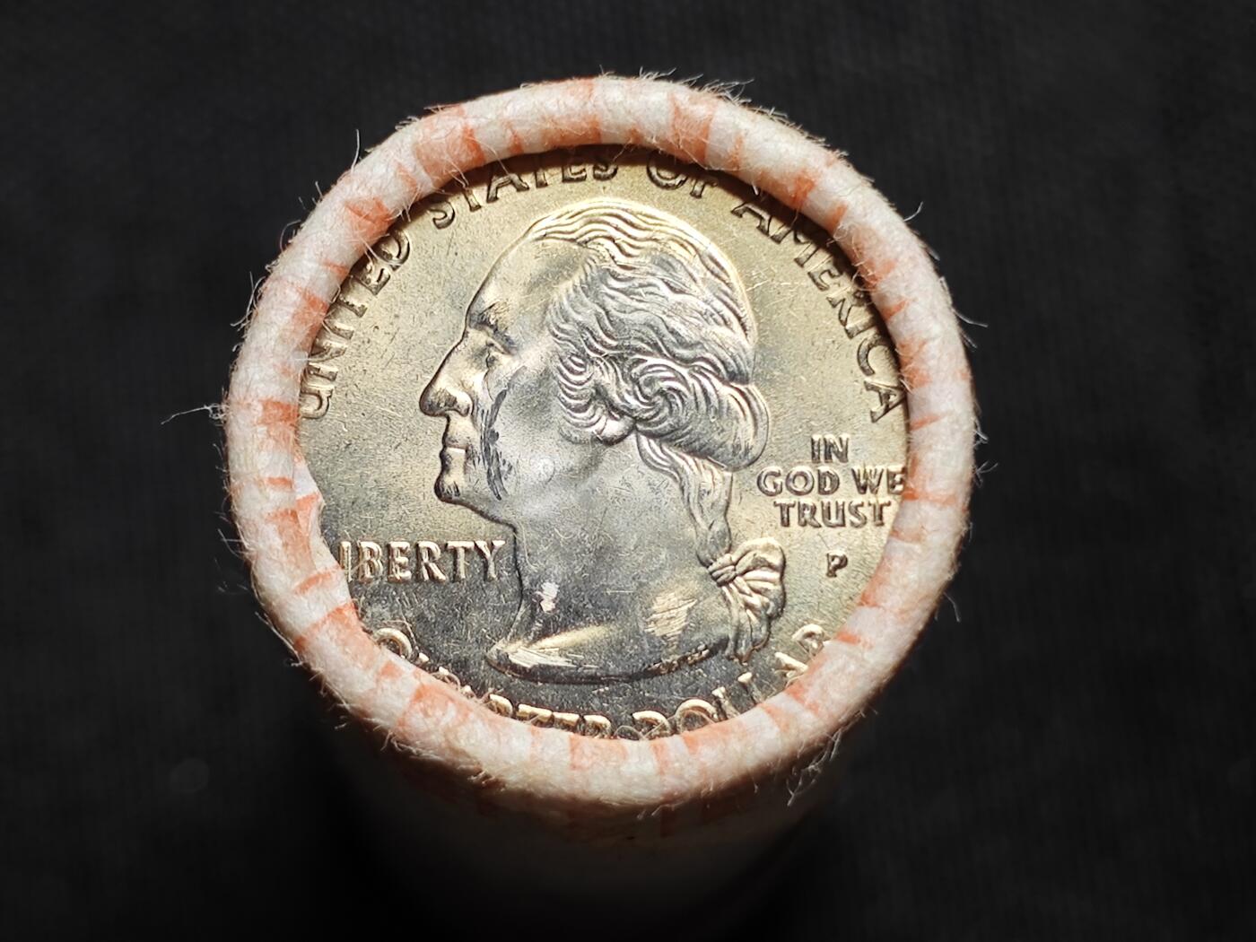 KK钱币收藏小铺   套币专场 2月预留时间 周末发货  2000美国25分洲纪念币 40枚一卷 原卷少见