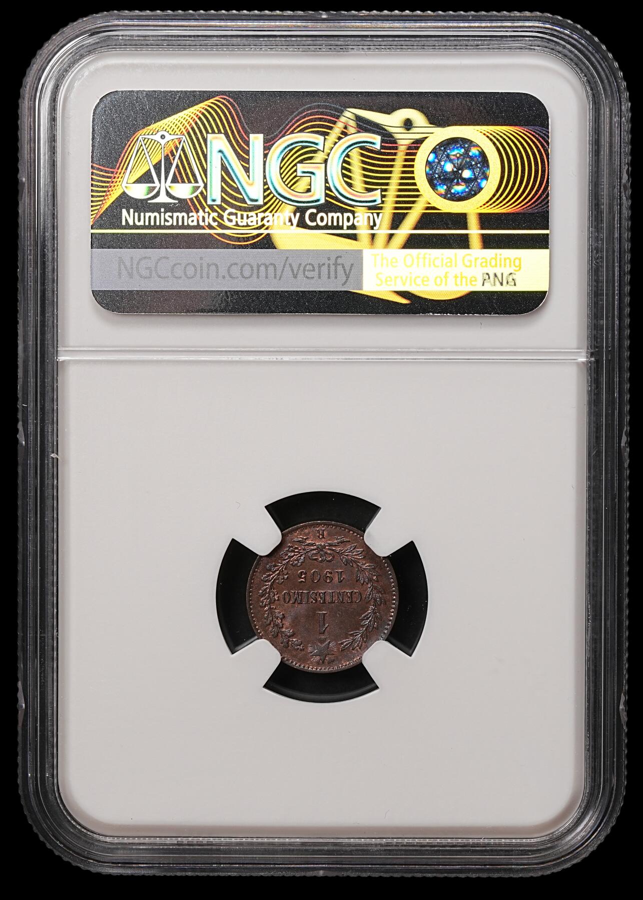 修遠堂世界钱币第108期 NGC MS65BN 1905年意大利1分铜币