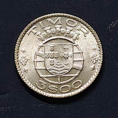 【全场包邮】纯粹捡漏拍512场 - 葡属帝汶1958年3埃斯库多银币【20毫米3.5克65%】