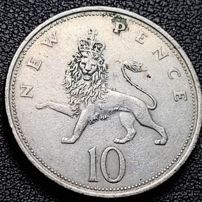 泉币菌-第214场-二月二 龙抬头 专场 拍品多 请提前出价（工作最近较忙 发货不及时，望理解） - 英国大镍币 英国1968年 10便士铜镍币 28.5mm 伊丽莎白二世女王 皇冠狮子