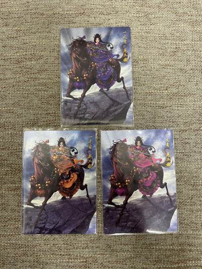 喜灰玩卡拍卖第五期，接拍品0佣金，欢迎送拍，释放现金流，让自己有资金可以购买更多喜欢的卡牌，让别的卡友能淘到更多心仪的卡牌 - 卡德曼 谷粒老师绘 扈三娘100号A、B、C三色 限编176/300、218/300、247/300编  折光粗闪