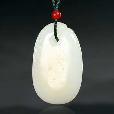 碧月说宝.君子怀瑾·当代和田玉清风专场(三) - 洒金皮和田玉博古纹平安牌