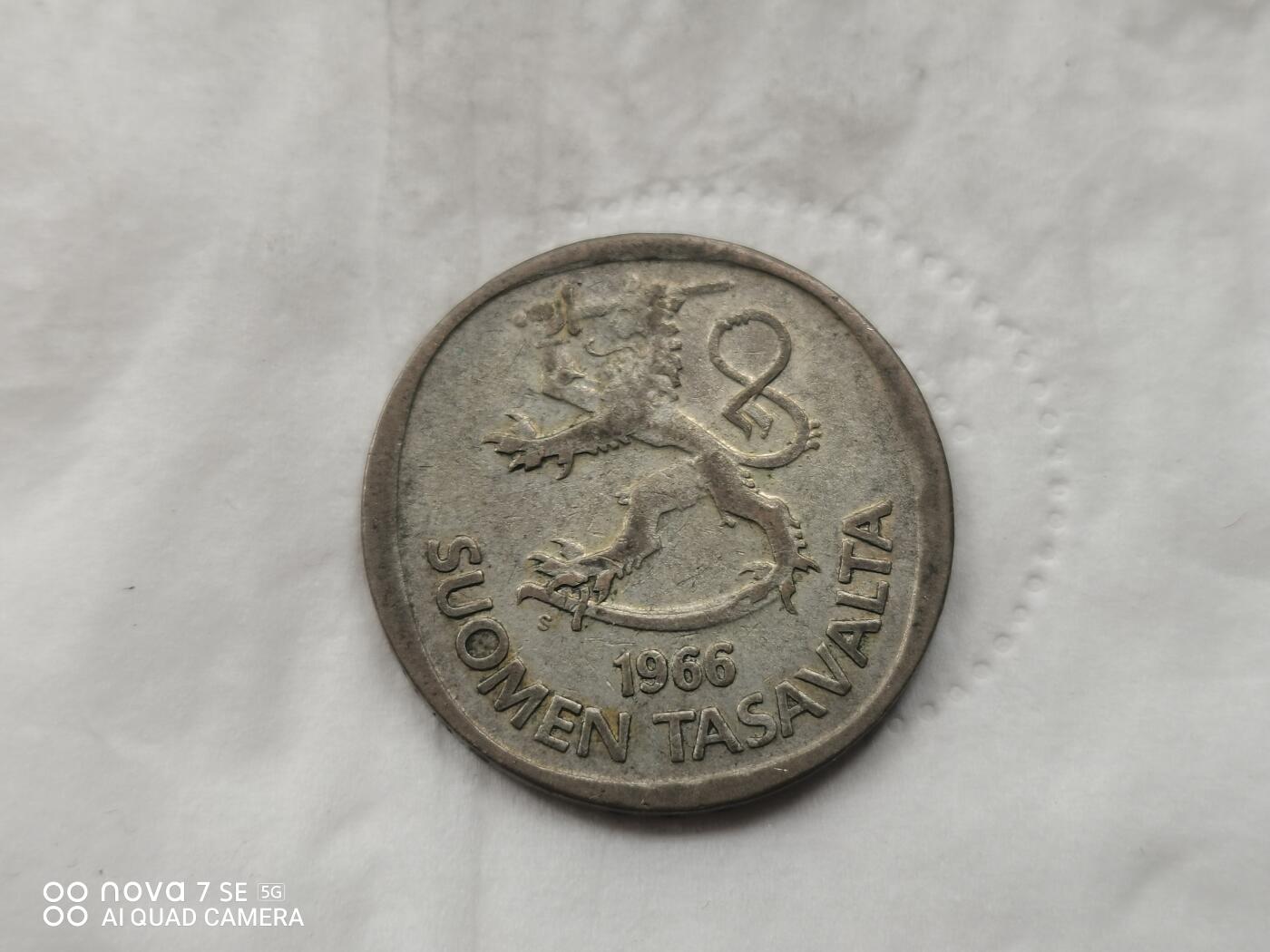 银币 1966年芬兰1马克银币