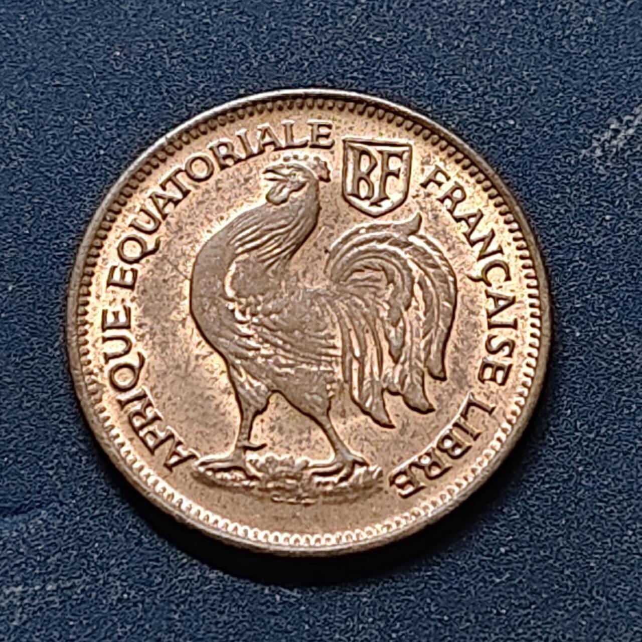 【全场包邮】纯粹捡漏拍513场 法属赤道非洲1943年50分铜币 UNC品相