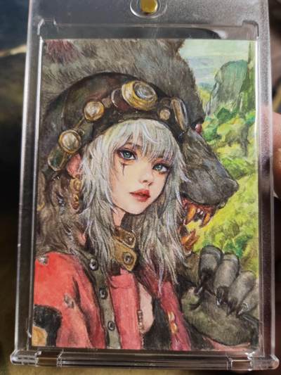 阳大大卡牌拍卖第105期（持续收拍品，周五晚上九点截拍，进群福利早知道） - 【手绘卡】不染而遇 LI 红太狼夫人 手绘原稿 1/1