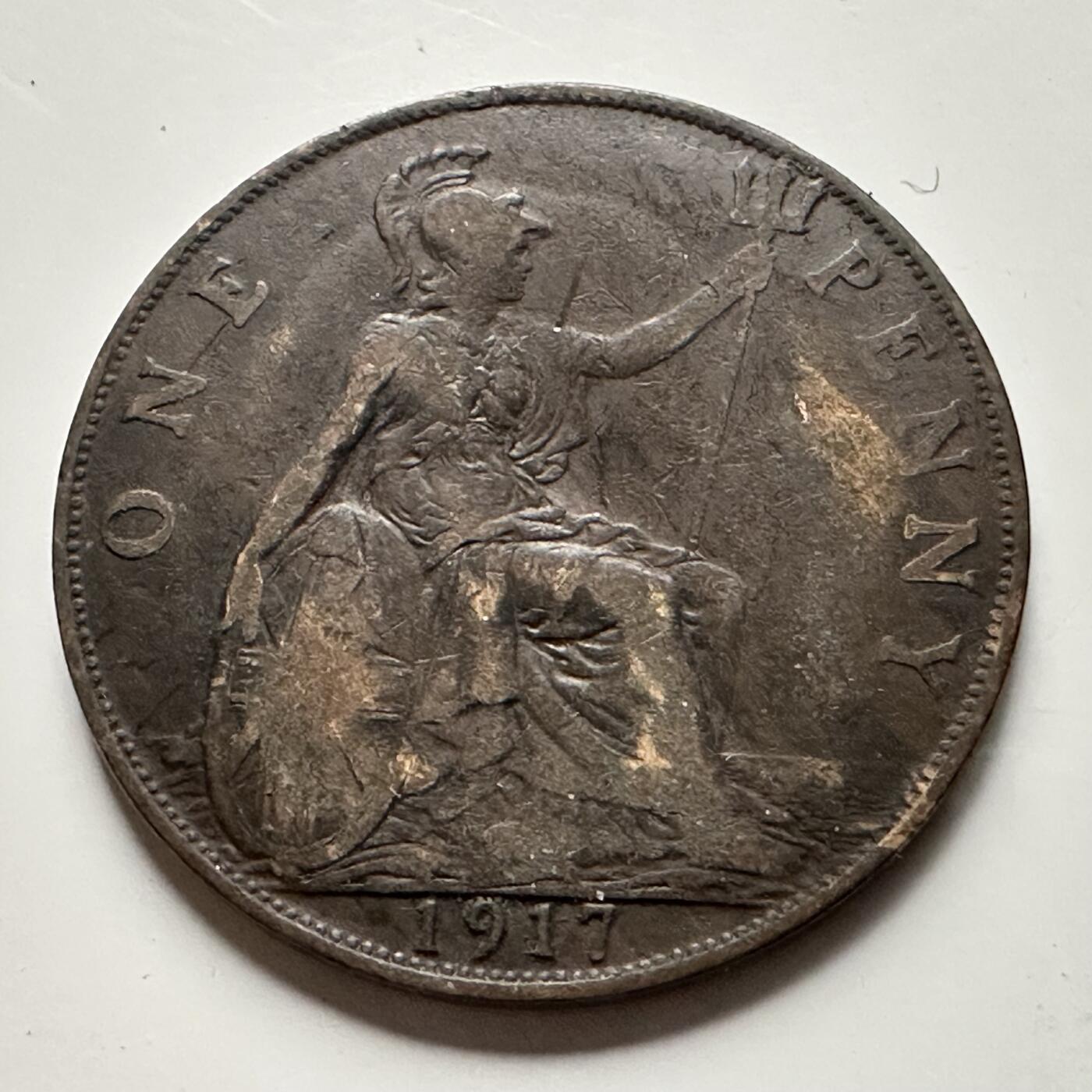 🌹外币初藏🌹🐯2026年第32场   每周二四六晚8️⃣点 接代拍 英国 1917年 一便士  