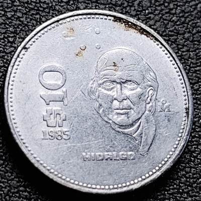 泉币菌-第214场-二月二 龙抬头 专场 拍品多 请提前出价（工作最近较忙 发货不及时，望理解） - 米格尔牧师 墨西哥10比索不锈钢币 1985年 19.mm3.8克