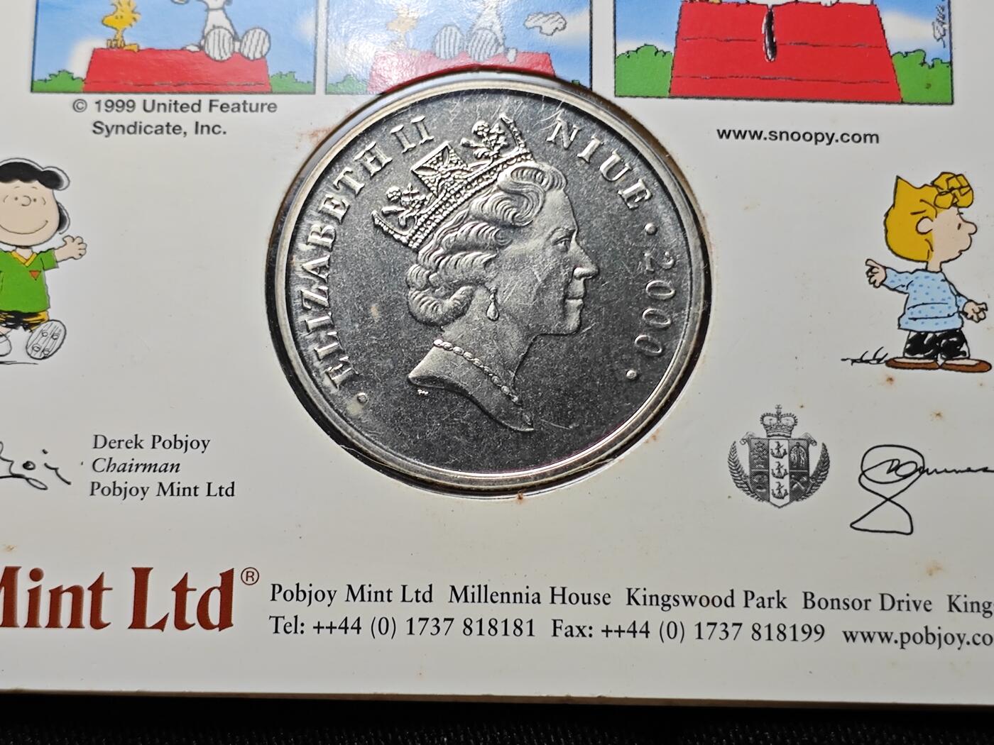 KK钱币收藏小铺   套币专场 2月预留时间 周末发货  纽埃 2000年史努比诞生50周年 1元纪念币