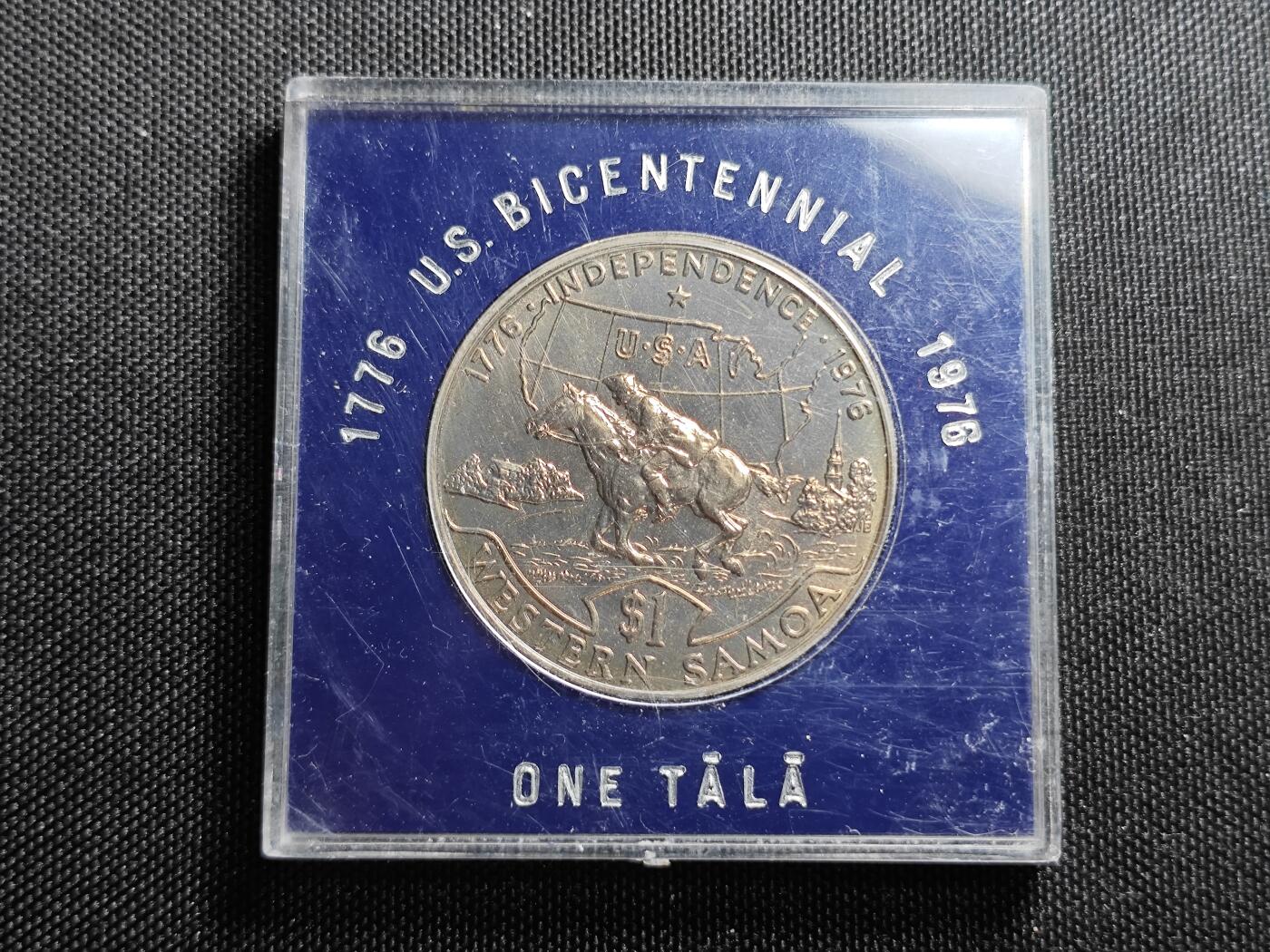 KK钱币收藏小铺   套币专场 2月预留时间 周末发货  1976萨摩亚1元纪念币 带盒 美国建国200周年纪念