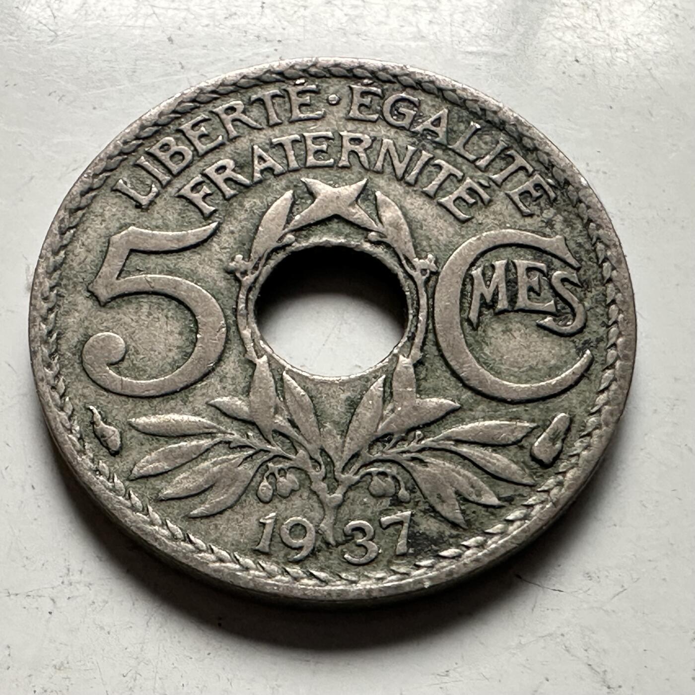 🌹外币初藏🌹🐯2026年第32场   每周二四六晚8️⃣点 接代拍 法国1937年5分