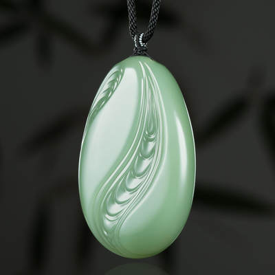 碧月说宝.君子怀瑾·当代和田玉清风专场(三) - 杨文双 过灯粉青碧玉上善若水佩