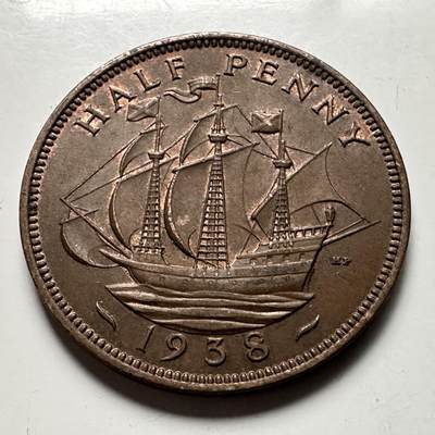 🌹外币初藏🌹🐯2026年第32场   每周二四六晚8️⃣点 接代拍 - 英国 1938年 半便士  b