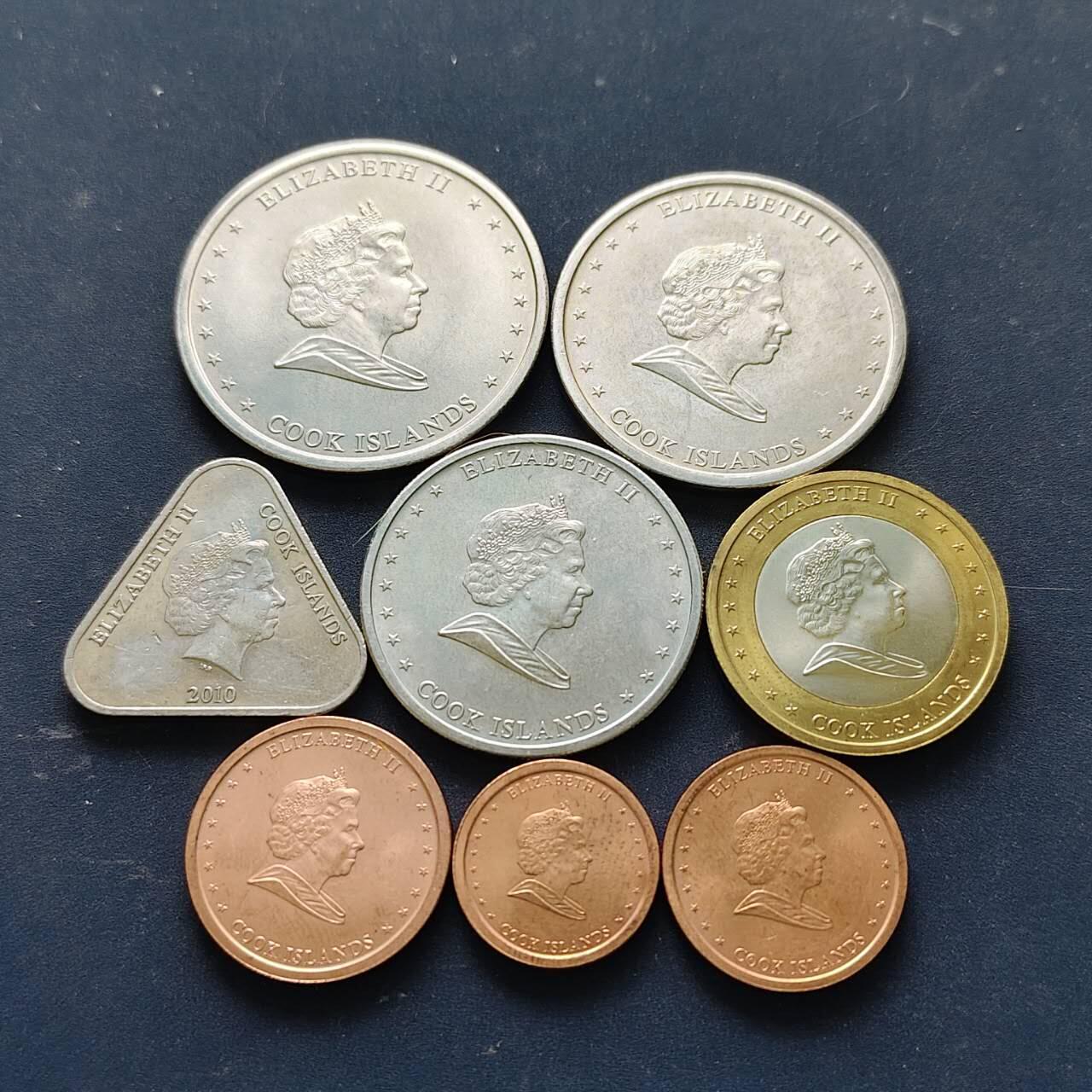 【全场包邮】纯粹捡漏拍512场 库克群岛2010年清年份8枚套币