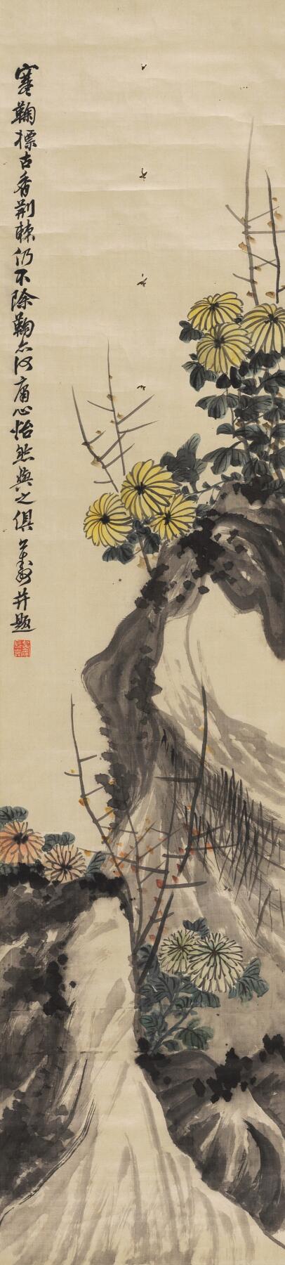 碧月说宝·同一藏家珍藏书画专场 胡公寿 傲霜寒菊