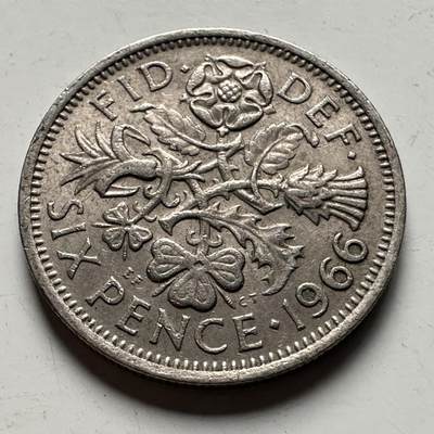 🌹外币初藏🌹🐯2026年第32场   每周二四六晚8️⃣点 接代拍 - 英国 1966年 6便士  