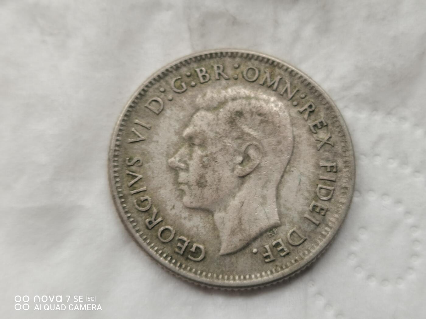 银币 1950年澳大利亚绵羊头1先令银币