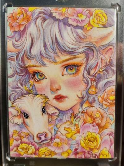 阳大大卡牌拍卖第105期（持续收拍品，周五晚上九点截拍，进群福利早知道） - 【手绘卡】星座物语 小妖精 金牛座 手绘原稿 1/1