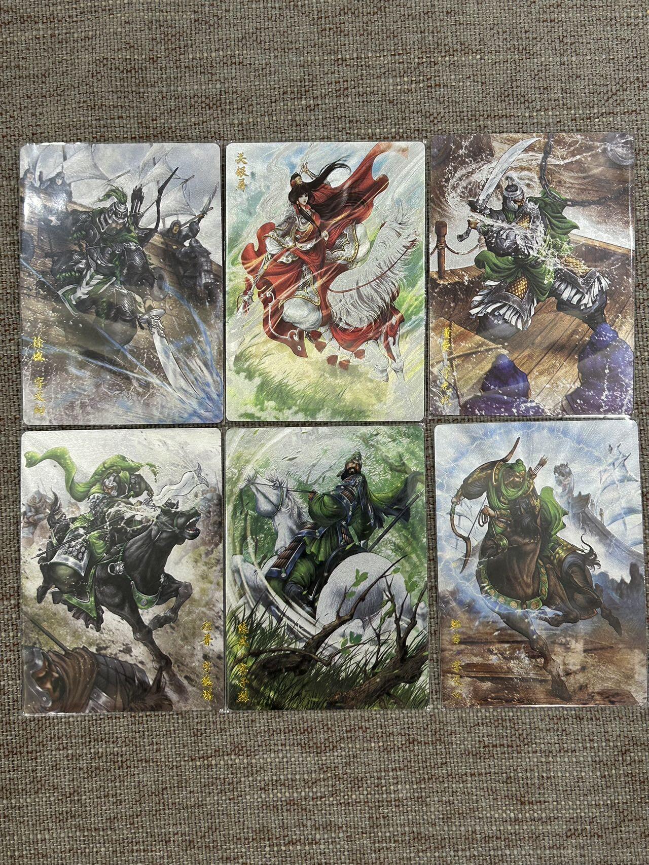 喜灰玩卡拍卖第五期，接拍品0佣金，欢迎送拍，释放现金流，让自己有资金可以购买更多喜欢的卡牌，让别的卡友能淘到更多心仪的卡牌 卡德曼  三国演义 谷粒老师绘 程普、韩当、陈武、董袭、徐盛、关银屏、折光粗闪一组6张