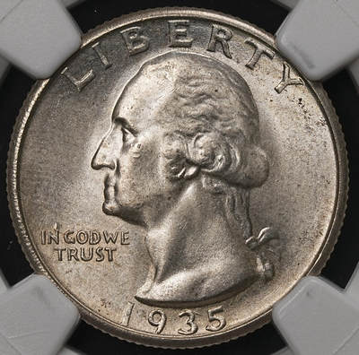 修遠堂世界钱币第108期 - NGC MS64 1935年美国25美分银币