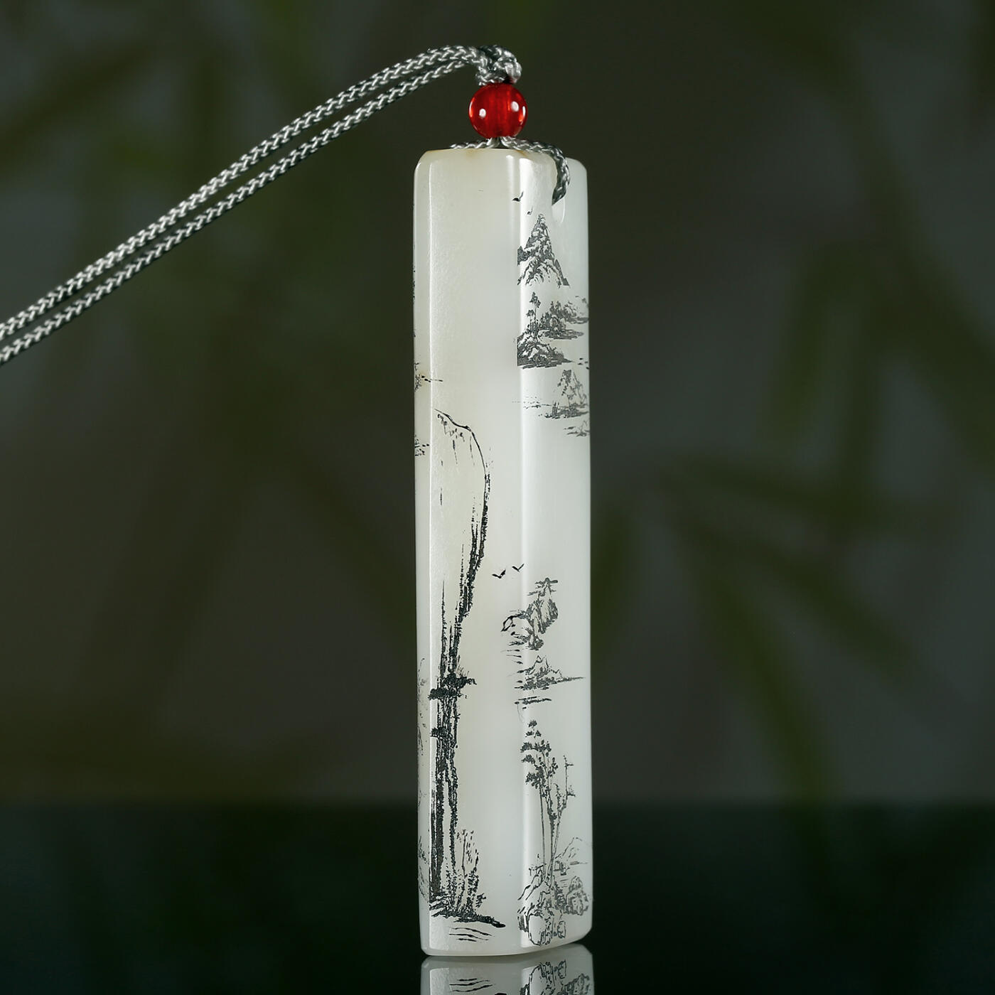 碧月说宝.君子怀瑾·当代和田玉清风专场(三) 一级白和田玉云为诗留山水牌