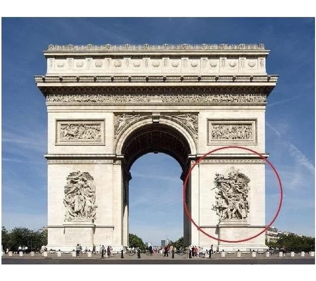 【艺术】法国艺术大章1919年 一战胜利+凯旋门浮雕拿破仑出征 高浮雕精制超大铜章 50×70MM