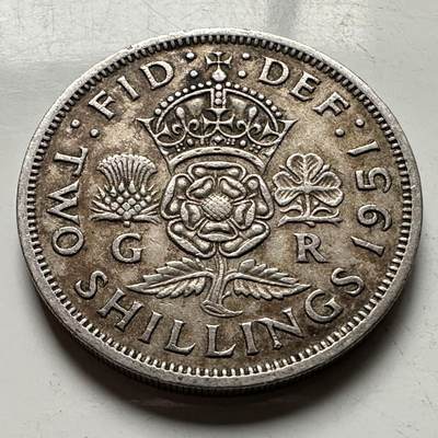 🌹外币初藏🌹🐯2026年第32场   每周二四六晚8️⃣点 接代拍 - 英国 1951年 2先令 c